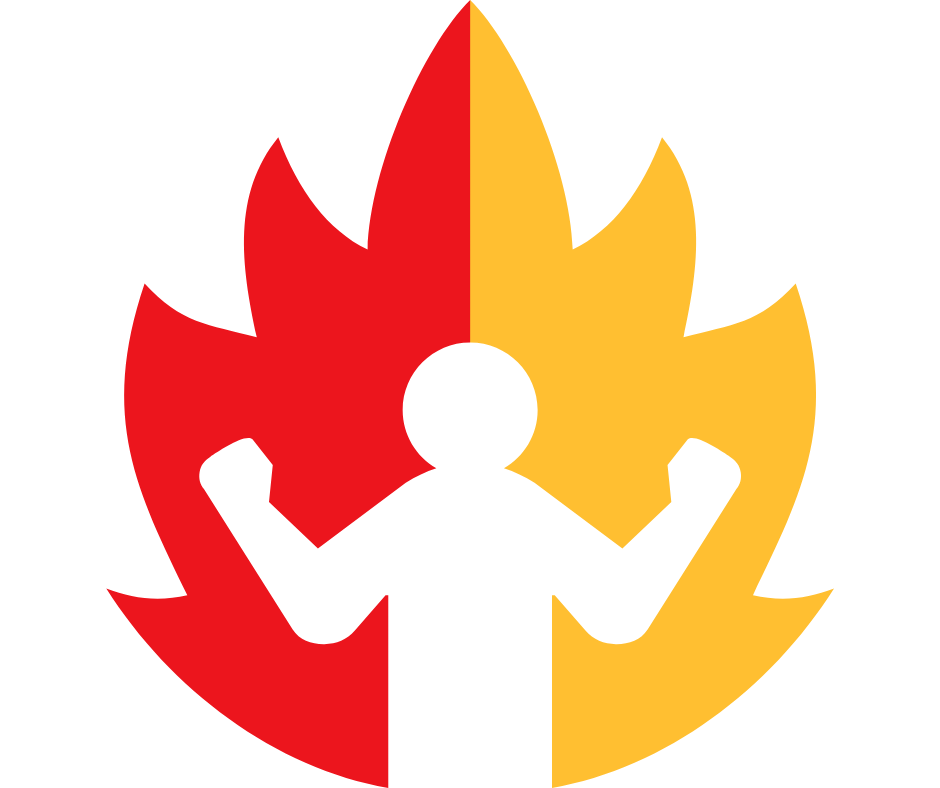 Bonhomme et flammes representant le pouvoir