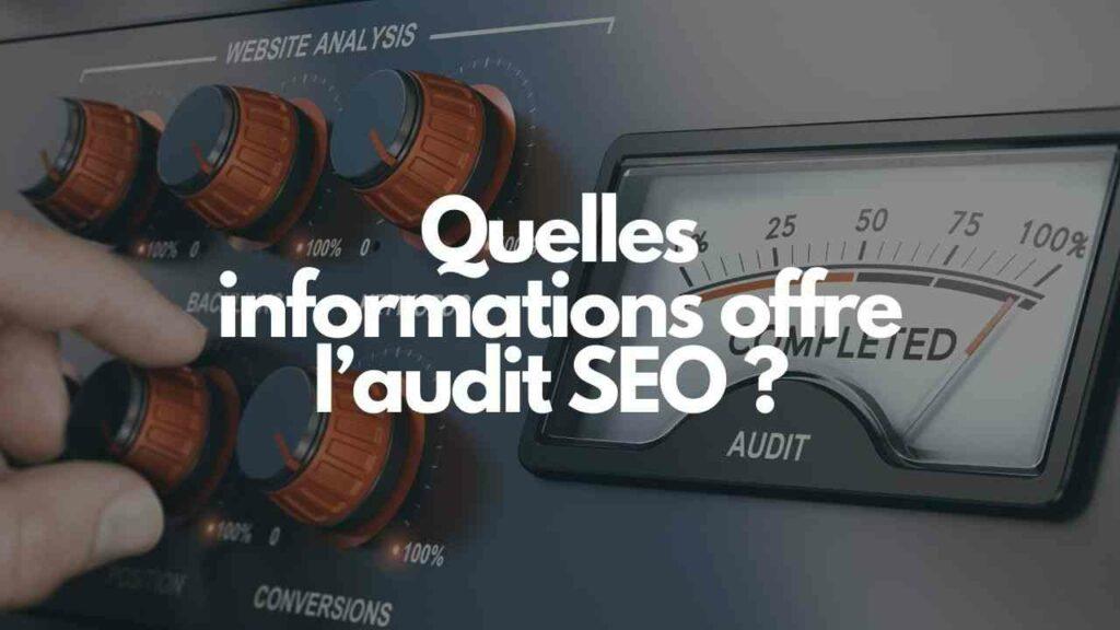 Quelles informations offrent laudit seo 1 2